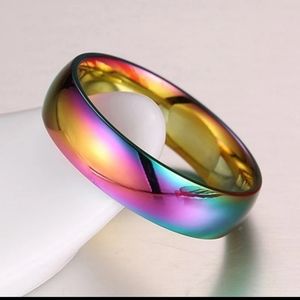 Rainbow Iridescent Band Ring